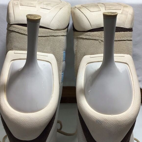 Baker’s Y2K Suede Nylon High Heel Ankle Boots Stylish Beige and Brown Size 8 1/2 - Picture 8 of 14